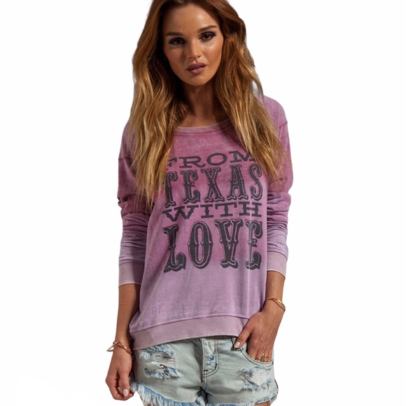 Chaser “From Texas With Love” Fleece Raglan - Picture 1 of 9